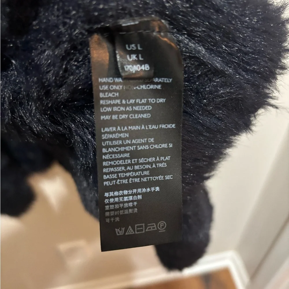 Free People Faux Fur Cardigan Sweater in Black, Women’s Size Large - Picture 5 of 10